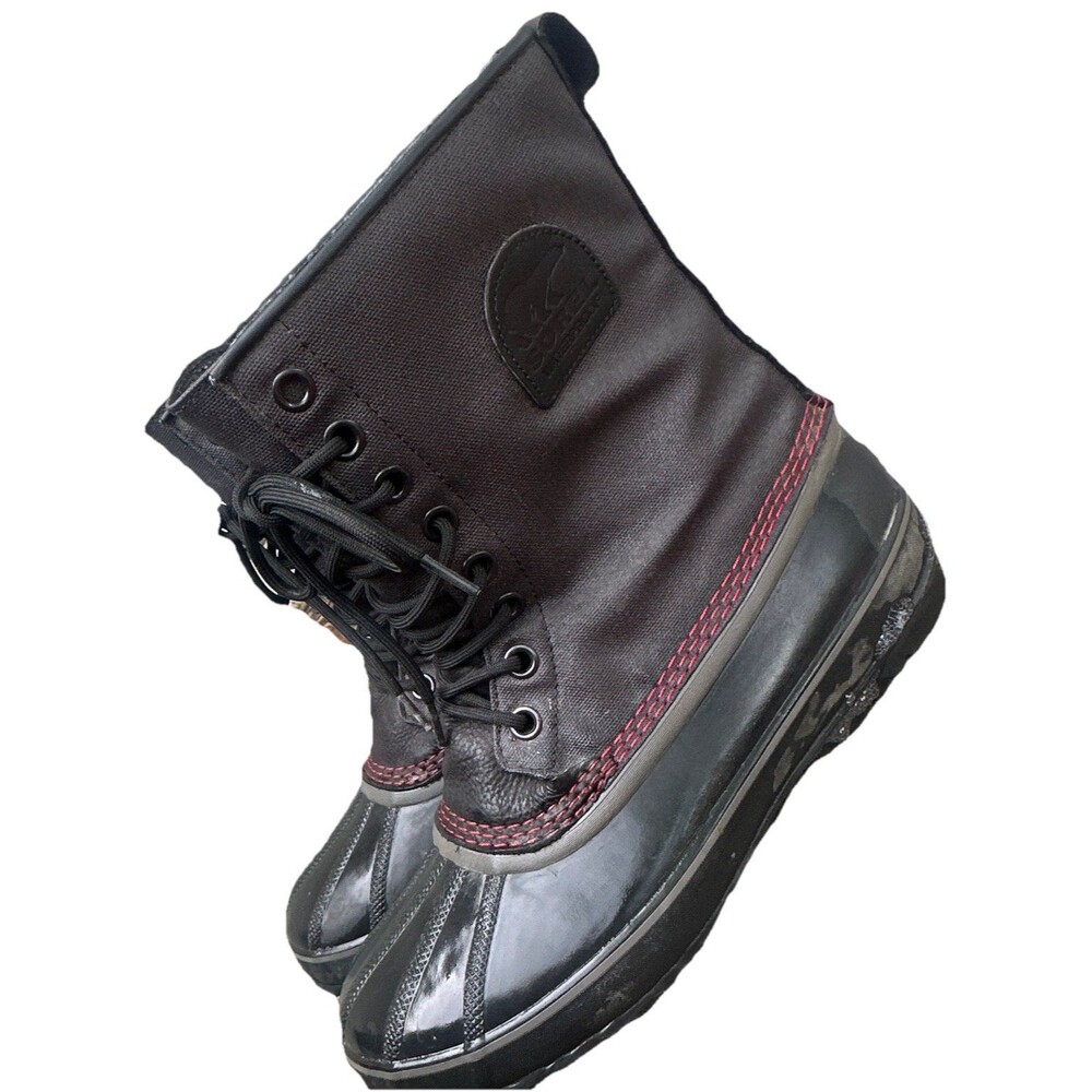 Sorel NM1560 Mens 12 Waterproof Winter Snow Boots Black Insulated Lace Up